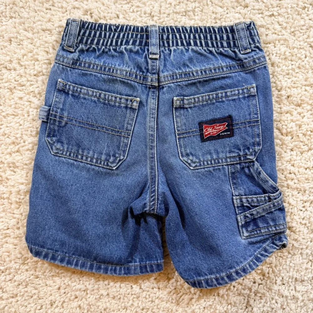 Vintage Y2K 2002 Old Navy Baby Boys Carpenter Denim Shorts 2T Gorpcore Utility